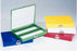 Fisher Scientific Fisherbrand Slide Holder Holds 100 Slides, Red, ABS Plastic, Hinged Lid, Numbered Partition 3 X 1 Inch Slide - 34483