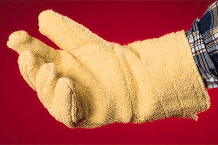 Fisher Scientific Wells Lamont Heat Resistant Glove X-Large Kevlar Butter 5.5 Inch Gauntlet Cuff NonSterile - 18762