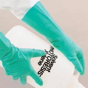 Fisher Scientific Stansolv Utility Glove Size 7 Nitrile Green 13 Inch Straight Cuff NonSterile - 113927A