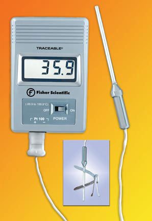 Fisher Scientific Traceable - Digital Freezer Thermometer Celsius -99.9° to +199.9°C Platinum RTD Sensor Multiple Mounting Options Battery Operated - 15077961