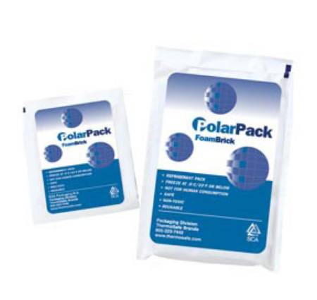 ThermoSafe Polar Pack - Foam Brick 4-1/2 X 4 X 1-1/2 Inch, Freezing Point: 0 Degree C, Semi Rigid Refrigerant Gel Pack, 15 oz. - 03530011