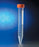 Fisher Scientific Corning Centrifuge Tube Conical Bottom Plain 17 X 119 mm 15 mL Orange Plug Seal Cap Polyethylene Terephthalate (PET) Tube - 0553851A