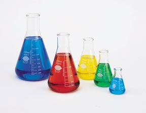 Fisher Scientific Flask Set Erlenmeyer Kimax* Borosilicate Glass 50 mL, 125 mL, 250 mL, 500 mL, 1000 mL - S43013