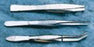 Fisherbrand - Dissecting Forceps 5 Inch Length Chrome Plated Stainless Steel NonSterile NonLocking Thumb Handle Straight Blunt Pointed Serrated Tips with Guide Pins - 08890
