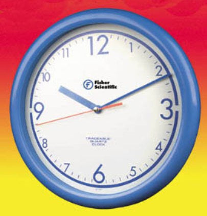 Fisher Scientific Traceable Wall Mount Clock 10 Inch 12 Hour Analog Display Battery Powered - 666420