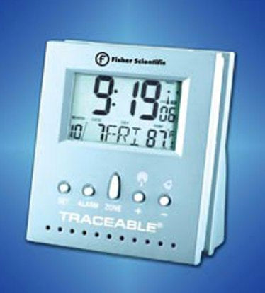 Fisher Scientific Traceable Radio Atomic Clock 32 - 158°F and 0 - 50°C Digital Display Battery Powered - 15077954