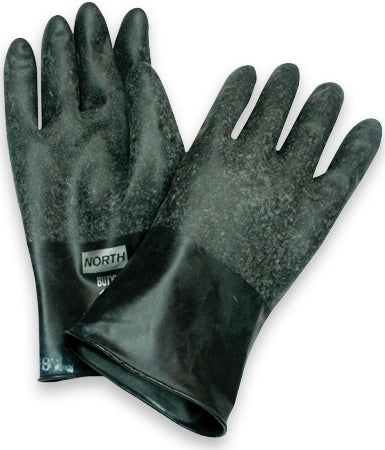 Fisher Scientific North Utility Glove Size 7 Butyl Rubber Black 11 Inch Beaded Cuff NonSterile - 113949A