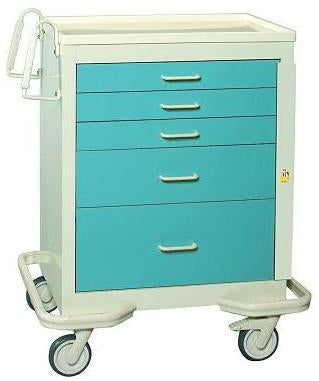 Future Health Concepts Standard Series Emergency Cart 32 X 39.75 X 25 Inch 5 Drawers Blue / Gray - PMBT-524-BG