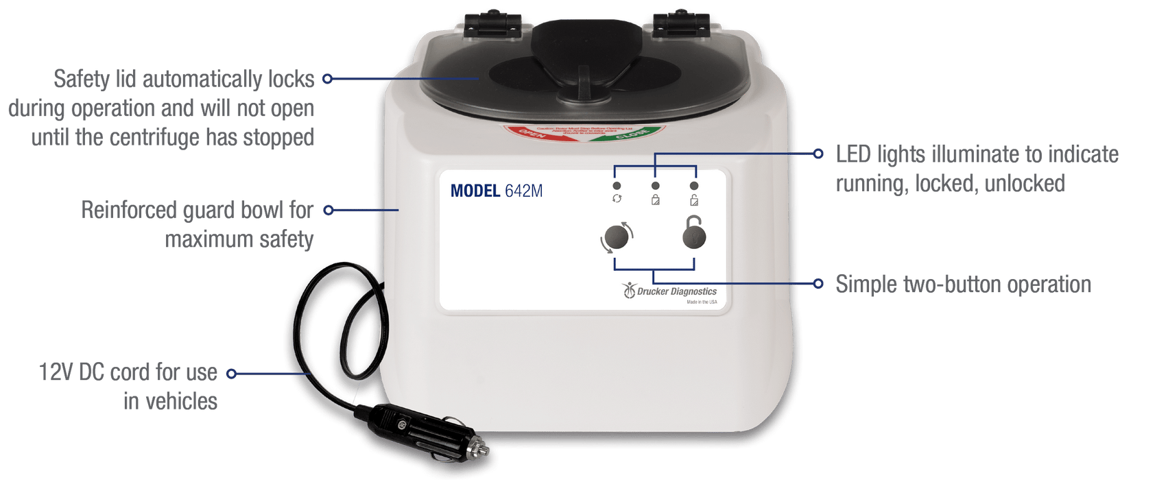 Drucker Diagnostic 12V DC Mobile Centrifuge (642M) - 00-077-009-000