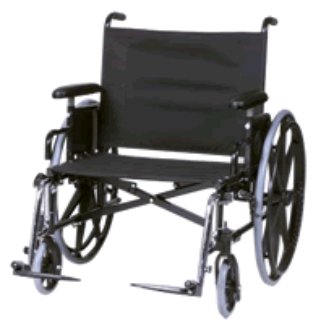 Regency XL 2002 - Bariatric Wheelchair Full Length Arm Swing-Away Elevating Legrest Black Upholstery 26 Inch Seat Width Adult 600 lbs. Weight Capacity - 56261850