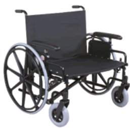 Gendron Regency XL 2000 Bariatric Wheelchair Heavy Duty Full Length Arm Removable Arm Style Mag Wheel Black 34 Inch Seat Width 700 lbs. Weight Capacity - 6734-22-62-29-8