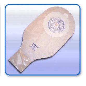 Genairex Securi-T Ostomy Pouch One-Piece System 12 Inch Length 2-1/2 Inch Stoma Drainable Flat, Trim To Fit - 7612008