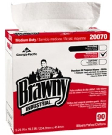 Brawny Industrial - Task Wipe Medium Duty White NonSterile Double Re-Creped 9-1/4 X 16-3/10 Inch Disposable - 20070/03