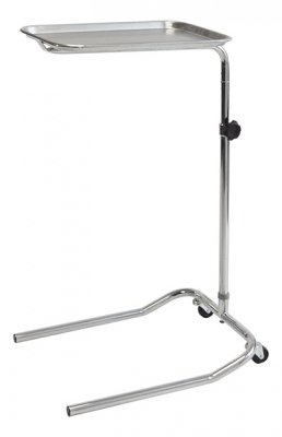 Grafco - Instrument Table 12-1/2 X 19 Inch Tray, 31 to 50 Inch Stainless Steel Tray, Chrome-Plated Steel Base - GF1843