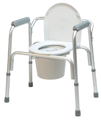 Graham-Field Lumex 3-in-1 Commode Chair With Arms Aluminum Frame Removable Back 17-1/2 to 21-1/2 Inch Height - 2195A-4