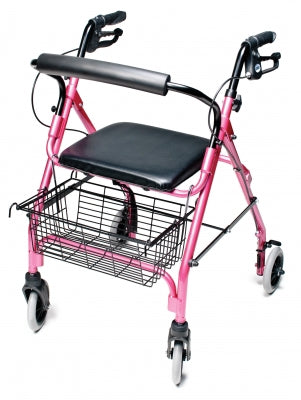 Graham-Field Lumex Walkabout Lite 4 Wheel Rollator Pink Lightweight Aluminum Frame - RJ4300P