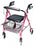 Lumex Walkabout Lite - 4 Wheel Rollator Pink Adjustable Height / Lightweight / Folding Aluminum Frame - RJ4300P