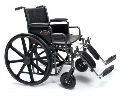 Graham-Field Traveler HD Bariatric Wheelchair Heavy Duty Desk Length Arm Removable Arm Style Mag Wheel Black 20 Inch Seat Width 500 lbs. Weight Capacity - 3G010330