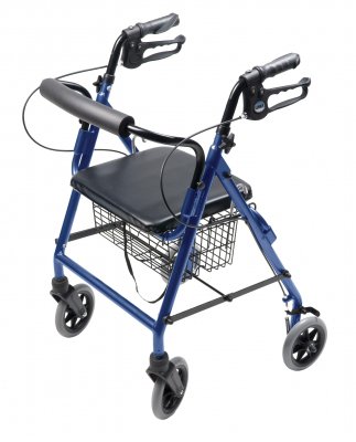 Lumex Walkabout Hemi - 4 Wheel Rollator Royal Blue Adjustable Height / Folding Aluminum Frame - RJ4302B
