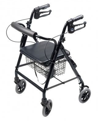 Graham-Field Lumex Walkabout 4 Wheel Rollator Black Adjustable Height Aluminum Frame - RJ4302K