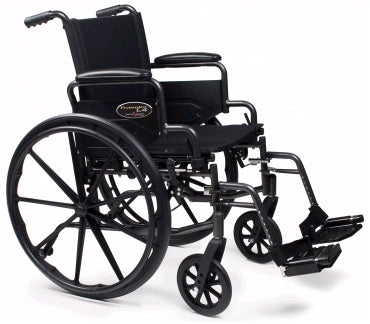 Traveler L4 High Strength - Lightweight Wheelchair Dual Axle Desk Length Arm Swing-Away Footrest Black Upholstery 18 Inch Seat Width Adult 250 lbs. Weight Capacity - 3F020120