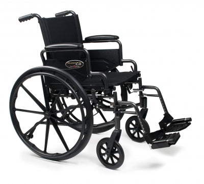 Traveler L4 High Strength - Lightweight Wheelchair Dual Axle Full Length Arm Elevating Legrest Black Upholstery 18 Inch Seat Width Adult 250 lbs. Weight Capacity - 3F020150