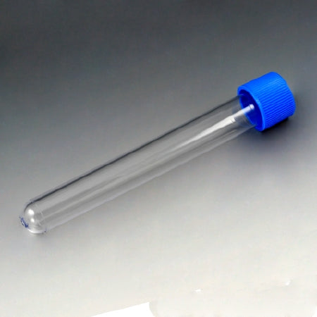 Globe Scientific - Test Tube Round Bottom Plain 16 X 120 mm 16 mL Blue Screw Cap Polystyrene Tube - 6155