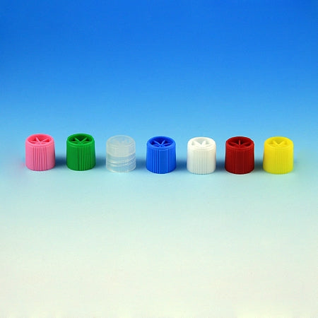 Globe Scientific - Tube Closure Polypropylene Screw Cap Blue For Sample Tubes with External Threads NonSterile - 6136B