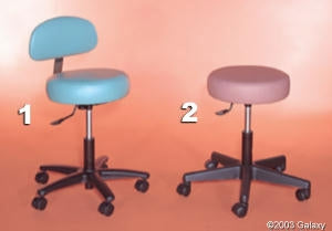 Galaxy Enterprises - Physician Stool Backrest Pneumatic Height Adjustment 5 Casters Black - 1060GB
