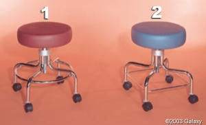 Galaxy Enterprises Exam Stool Backless Spin Lift Screw Adjustment 4 Casters Black - 1135BLK