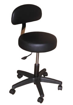 Galaxy Enterprises Physician Stool Backrest Pneumatic Height Adjustment 5 Casters Black - 1060GB
