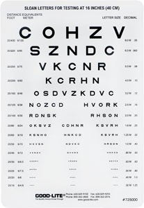 GOOD-LITE - Eye Chart Good-Lite 40 cm Measurement Acuity Test - 725000