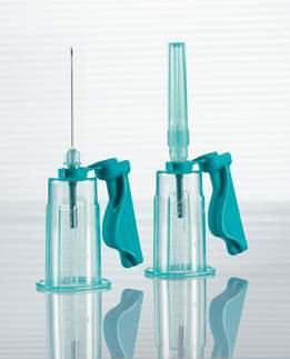 Greiner Bio-One VACUETTE Quickshield Complete Plus Blood Collection Needle with Holder 21 Gauge 1 Inch Needle Length Safety Needle Without Tubing Sterile - 450235