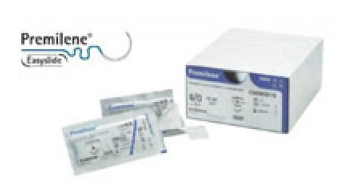 Aesculap Premilene Suture with Needle Nonabsorbable Uncoated Blue Suture Monofilament Polypropylene Suture Size 6-0 75 cm Suture Double-Armed 13 mm Length 3/8 Circle Round Bodied Needle with Taper Point - C2095906