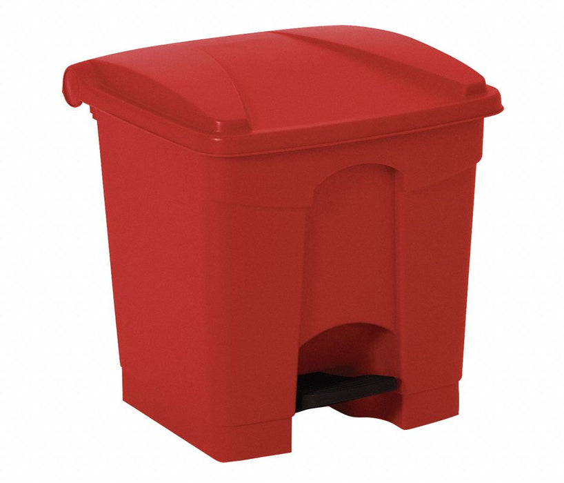 Tough Guy - Trash Can 8 gal. Rectangular Red Plastic Step On - 6GAJ6