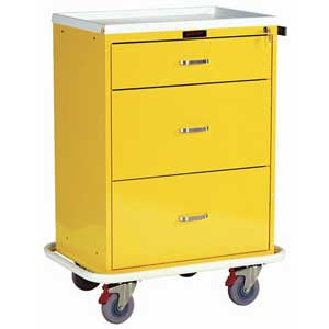 Harloff Classic Line Isolation Cart Stainless Steel 32 X 41.5 X 22 Inch 3 Drawers - 6510