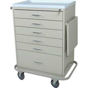 Harloff Classic Line Medication Cart Steel 22 X 32 X 41.5 Inch 6 Drawers Yellow - D50-6K