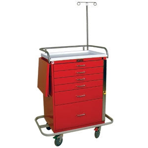 Harloff Emergency Cart Steel 22 X 38 X 44.5 Inch 6 Drawers Dark Blue - 6401