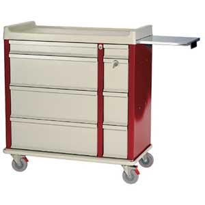 Harloff OptimAL Line Punch Card Medication Cart Aluminum 43 X 45.75 X 23.5 Inch Mauve - AL600PC
