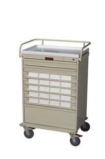 Harloff Value Line Medication Cart Steel 22.5 X 29.5 X 44.75 Inch 8 Drawers Light Blue - VLT20BIN5