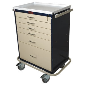Harloff Classic Line Treatment Cart Steel 22 X 32 X 41.5 Inch 6 Drawers Light Blue - 6450
