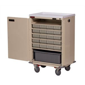 Harloff Treatment Cart Steel 28.5 X 41.5 X 19.9 Inch 5 Shelves Burgundy - 6220