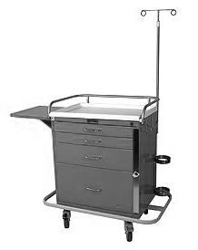 Harloff Classic Line Emergency Cart Steel 38 X 38.5 X 22 Inch 4 Drawers Light Gray - 6301