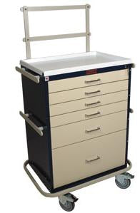 Harloff Classic Line Treatment Cart Steel 32 X 41.5 X 22 Inch 6 Drawers Light Gray - 6451