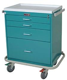 Harloff Classic Line Treatment Cart Steel 32 X 35.5 X 22 Inch 4 Drawers Beige - 6350-