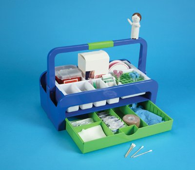 Health Care Logistics Phlebotomy Tray 9-1/8 D X 16-3/4 W X 11-1/4 H Inch Handle Up, 9-1/8 D X 16-3/4 W X 5-3/4 H Inch Handle Down, with Insert - 17465
