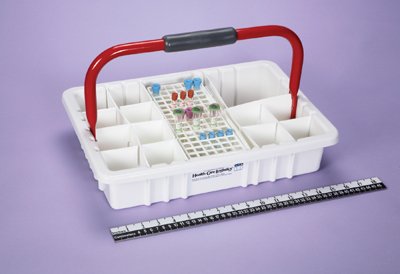 Health Care Logistics - Phlebotomy Tray 16-1/2 L X 11 W X 7 H Inch, Aluminum Handle with a Paddled Grip, ABS White Plastic Tray, For Phlebotomy Supplies - 10318