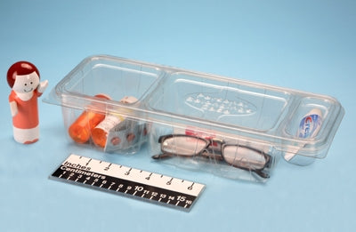 Health Care Logistics - Patient Belongings Container 3 X 5-1/4 X 12-1/4 Inch Plastic Hinged Lid Clear - 17686