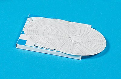 Health Care Logistics - 7-Day Temperature Recording Chart Pressure Sensitive Paper 4 Inch Diameter Black Grid - 8206