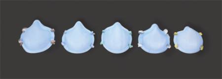 Health Care Logistics Particulate Respirator / Surgical Mask N95 Cup Elastic Strap Large Blue - 17425L